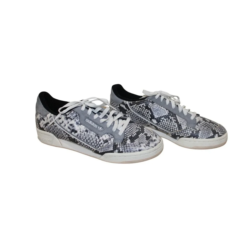 Adidas Continental 80 Shoes Mens 13 Grey Snakeskin Excellent EH0169 Low Top